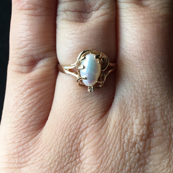 SOLD 14k Free Form Pearl Ring - Picture 8 of 8